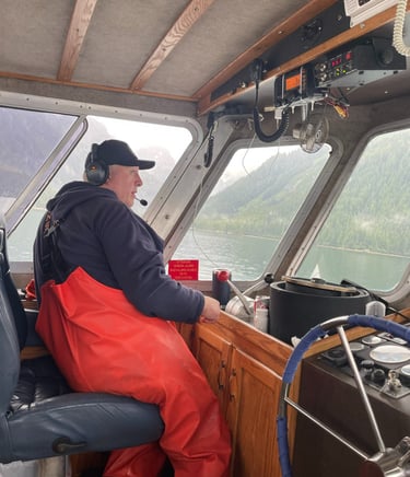 Captain Carroll running his commercial fishing vessel