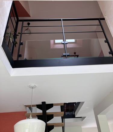 garde-corps avec vitrage