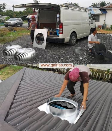 Pemasangan Turbine Ventilator di rumah customer