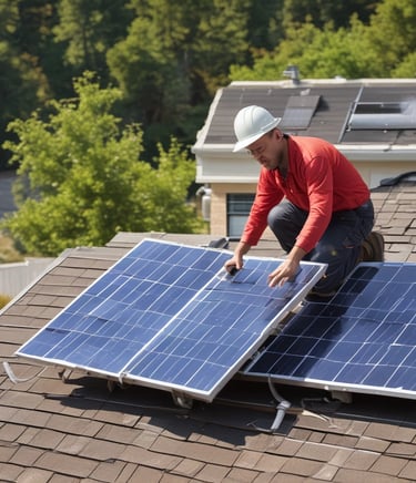 A solar panel installation at a large organization in Jharkhand.