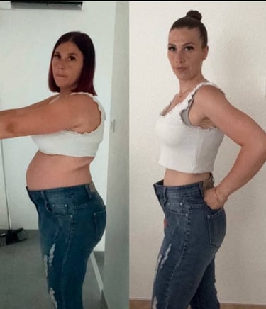 Avant après perte de poids naturelle - transformation corporelle -23Kg