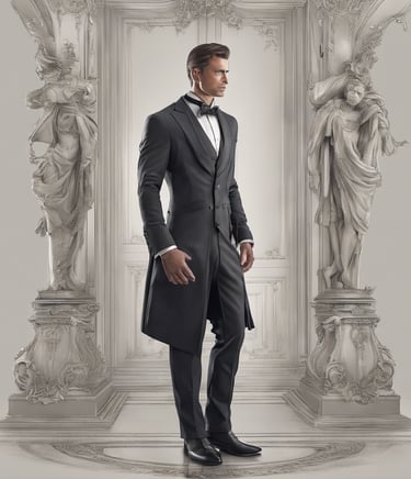 a man in a tuxedo suit and a tuxedo