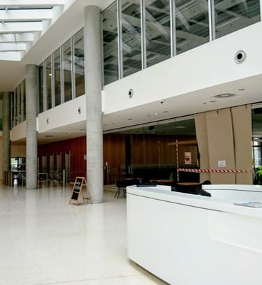 An image of a reception to show robots can help deliver takeaways, parcels or guide customers