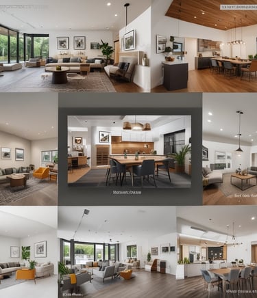 A team of professionals collaborating over digital marketing strategies in a modern office.