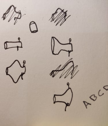 Recorte original de una hoja dibujada para obtener los sprites de Jumpage