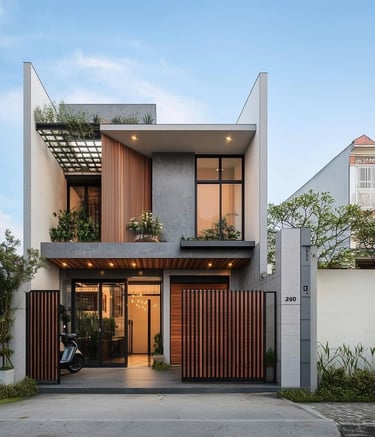 Modern Architecture- Front View of Modern Villa/ Bungalows