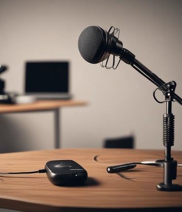 A vibrant workspace showing a computer screen with a content creation page open.