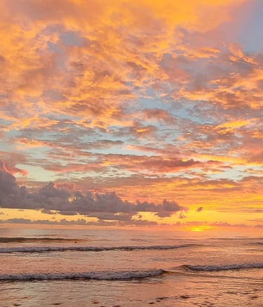 a beautiful sunset over the Pacific Ocean in Costa Rica