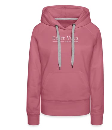 a pink hoodie with the words here's a picture of a woman '