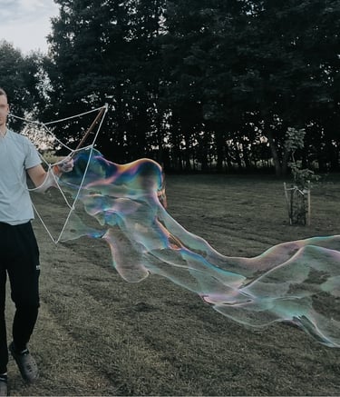 žaidimų nuoma Klaipėdoje_milžiniški muilo burbulai