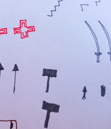 Recorte de una foto original de una hoja dibujada para obtener los sprites de Jumpage