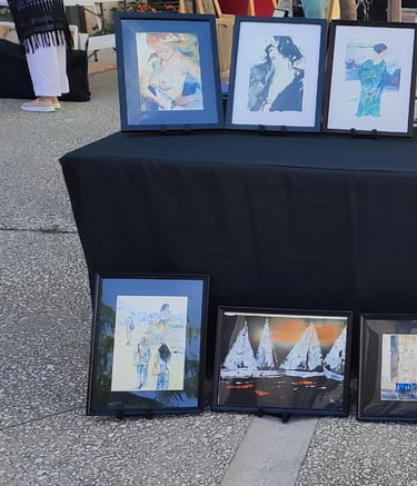 table exposition marché des artistes fontanil-cornillon