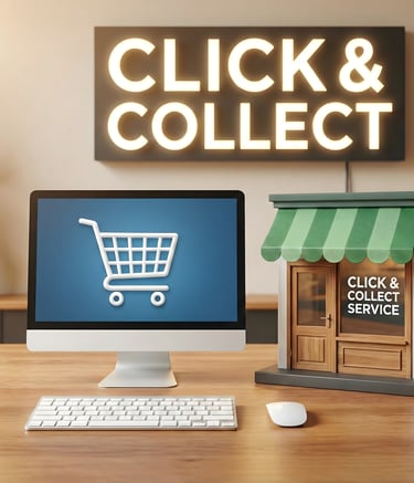 Concept Click & Collect : commande en ligne et retrait en boutique.