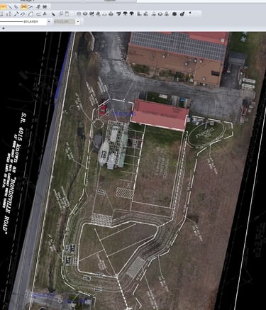 a satellite image of used for a 3D client blueprint