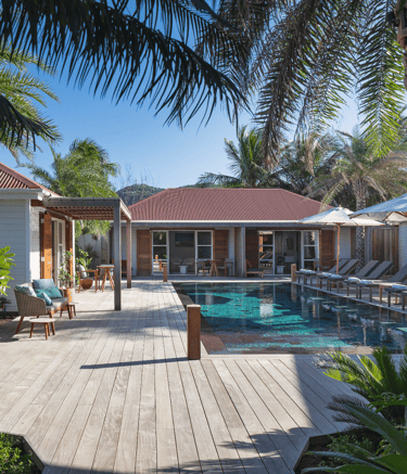 private heated swimming pool at villa noah in st barths st jean