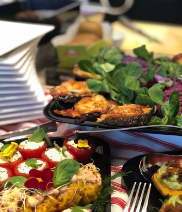 vegan catering with homemade cheese