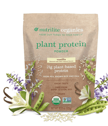 a bag of plant protein protein powder