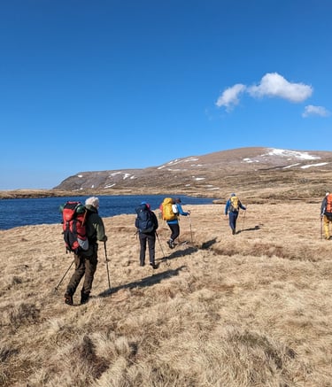 Hillwalkers on group hike