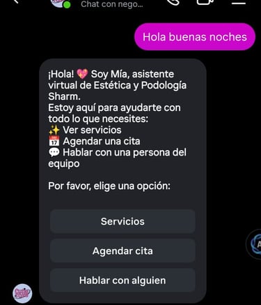 a text message message from a woman about her phone