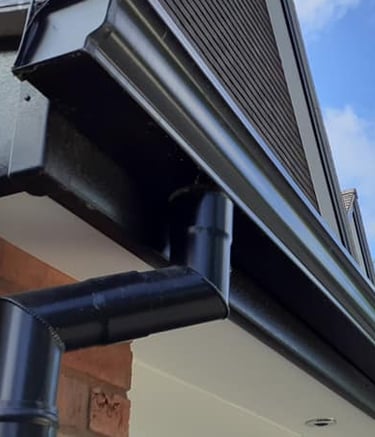 New Soffits, Fascias and Guttering installed by Sunbury Roofing Contractors.