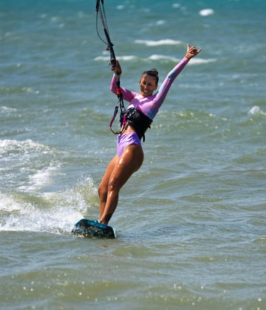 Girl Kitesurfing Costa Rica