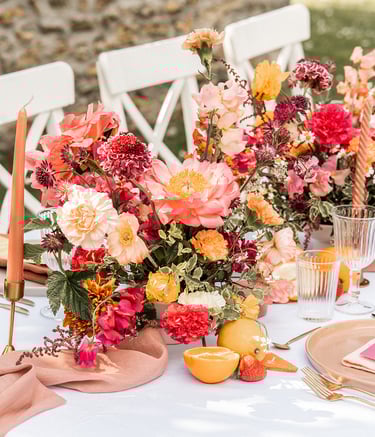 Photo centre de table coloré et acidulé de Chloé Artières