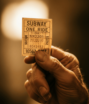 Old man Holding a Subway Ticket in Hand Generated With AI