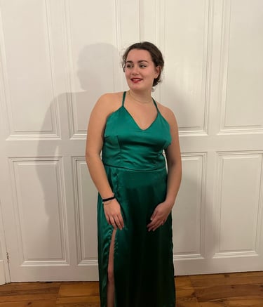 robe de cérémonie vert sapin sur-mesure