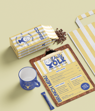 Branding breakfast club restaurant food logo mascotte