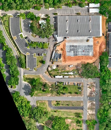 a photogrammetry map of a large construction site