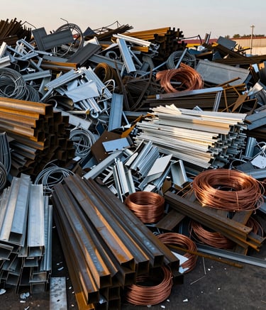 Close-up of copper wires being processed for recycling.