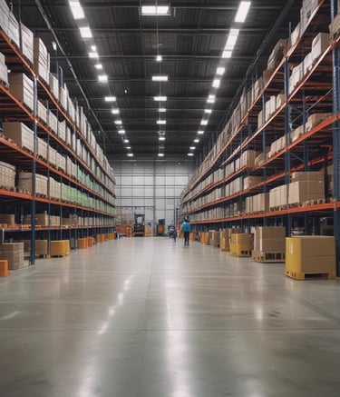 Image of a loading bay with Smart Grip anti-slip coating, illustrating safety in a high-traffic industrial area.