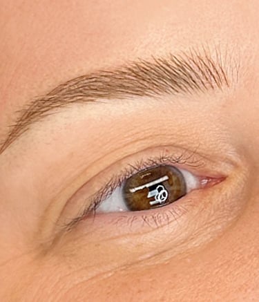 Sample image of a microbladed brow with hairstrokes.