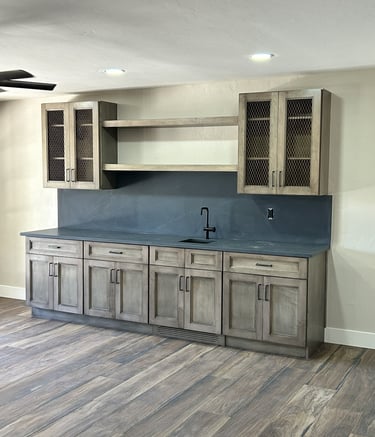 Wet Bar with floating shelves