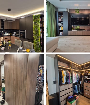 луксозен интериор с гардероб и мебели по поръчка – реализиран проект BrosMebel