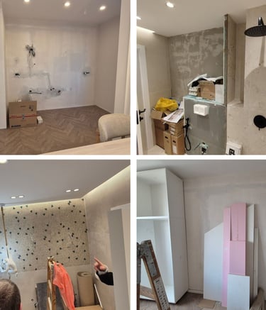 баня в процес на ремонт преди монтаж на мебели по поръчка BrosMebel