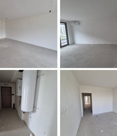 празен хол преди интериорно обзавеждане и мебели по поръчка BrosMebel