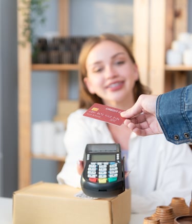 payment with woman and arm