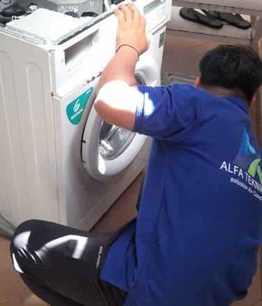 perbaikan service mesin cuci model front loading di mataram - lombok
