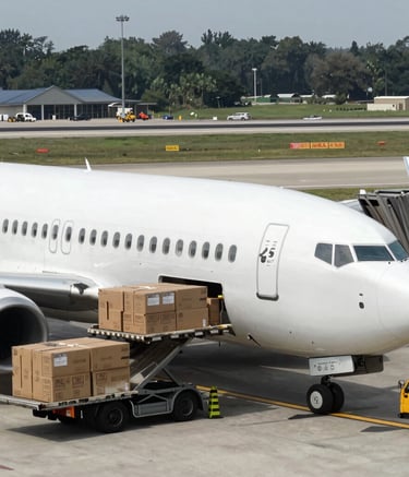 Close-up of freight forwarder checking shipment documents in warehouse