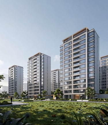 Construction site with workers and machinery in action.