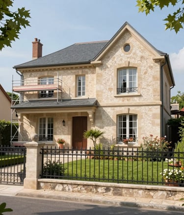 ravalement de façades d'une maison de charme