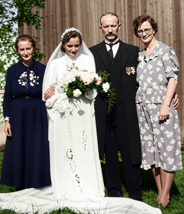 Mother’s wedding photograph, around 1940, after restoration