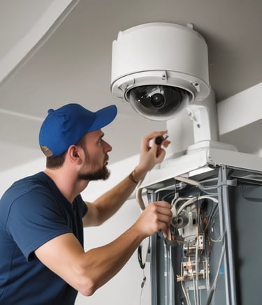 A sleek office entrance equipped with integrated access control and surveillance cameras.