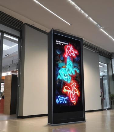 A large LED billboard displaying colorful advertisements at a busy city intersection at night.
