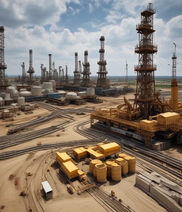 Industrial machinery in operation inside a factory setting.