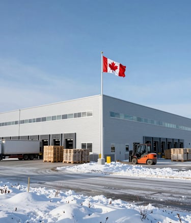 Team of Canadian and Chinese workers collaborating on site with construction tools.