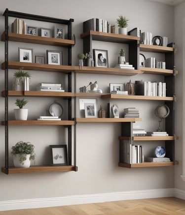 Close-up of a handyman patching drywall in a living room.