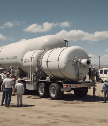 Warehouse worker managing fuel inventory with a tablet.