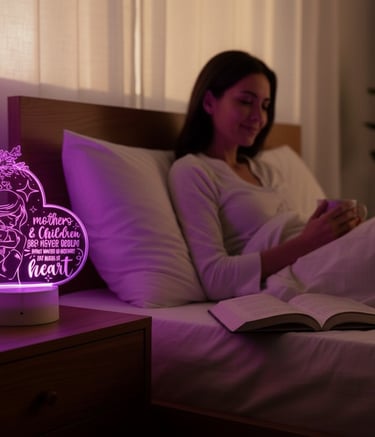 Personalised heart-shaped LED night light